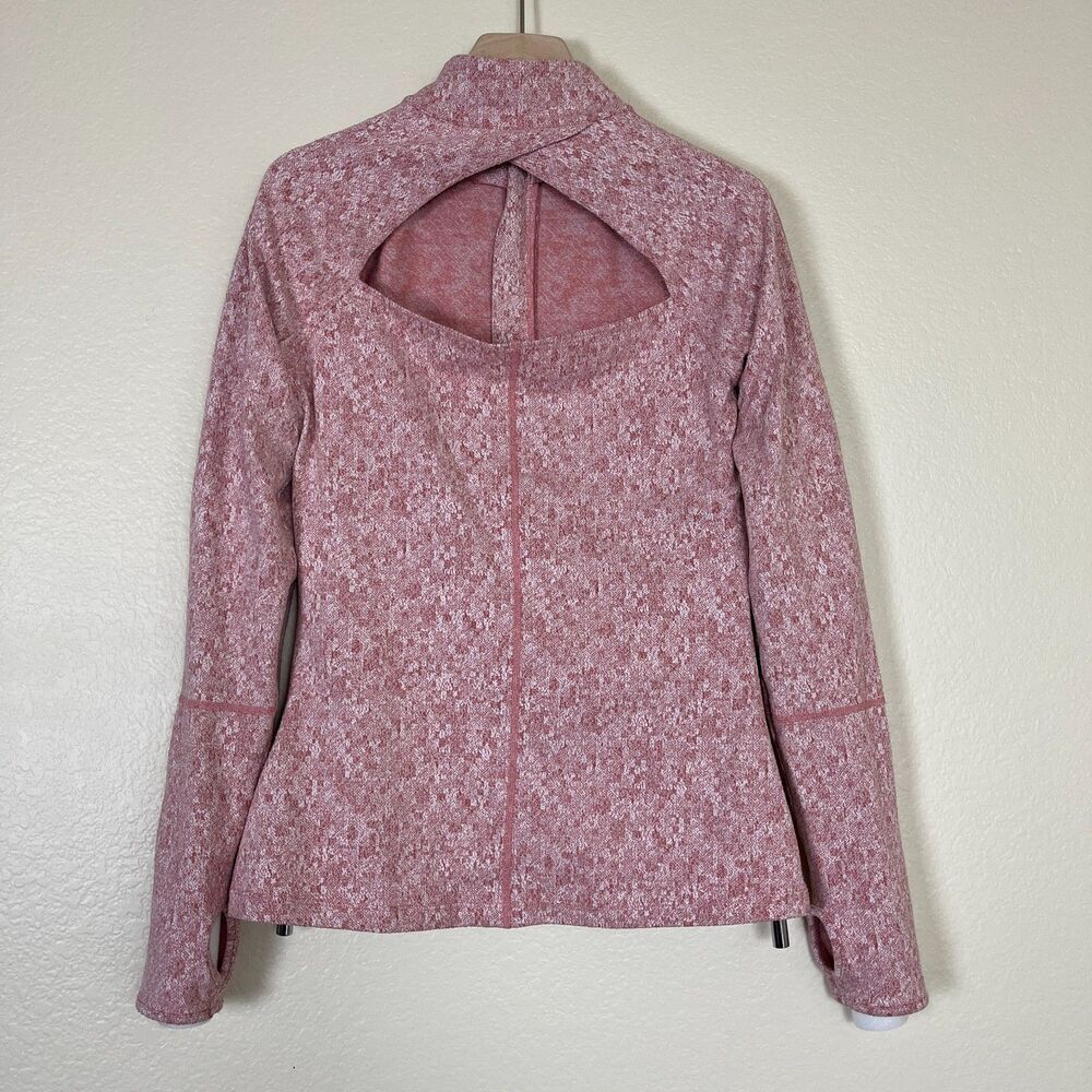 Gymshark Women's Size S Pink Fleur Texture 1/2 Zip Pullover Sweater Athletic Gym - Picture 9 of 16